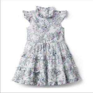 JANIE & JACK DISNEY ALICE IN WONDERLAND FLORAL RUFFLE DRESS WITH HEADBAND